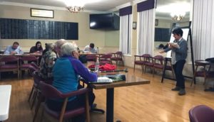 Photo of Croatian language class at the Dalmatian-American Club (photo: Angela Romero)