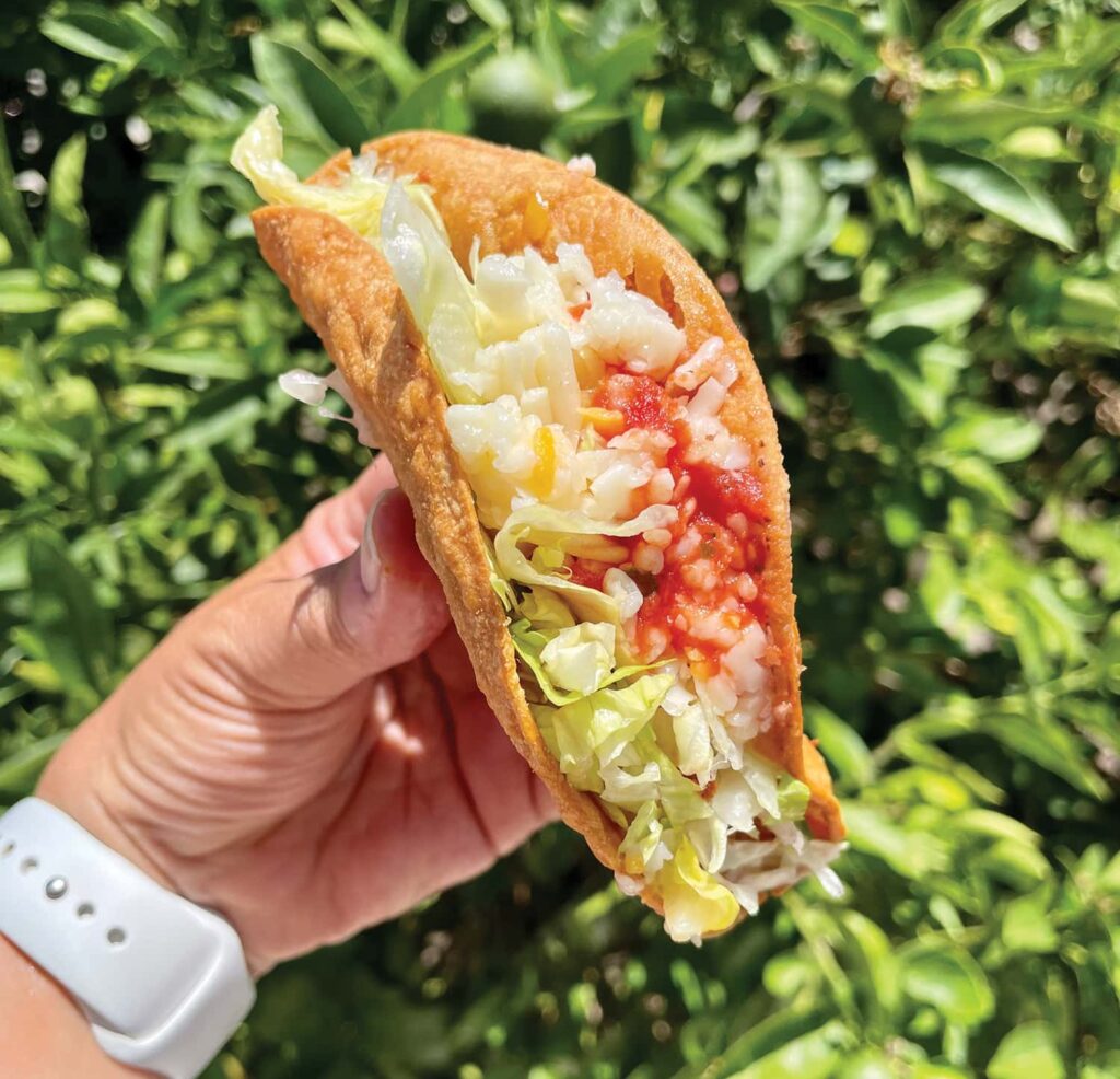 Potato taco from Enchilada House. (photo Sanam Lamborn)